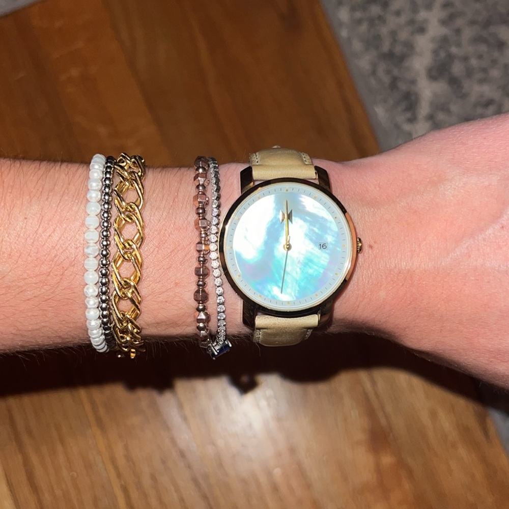 MVMT Mother of Pearl and leather watch - Picture 6 of 7
